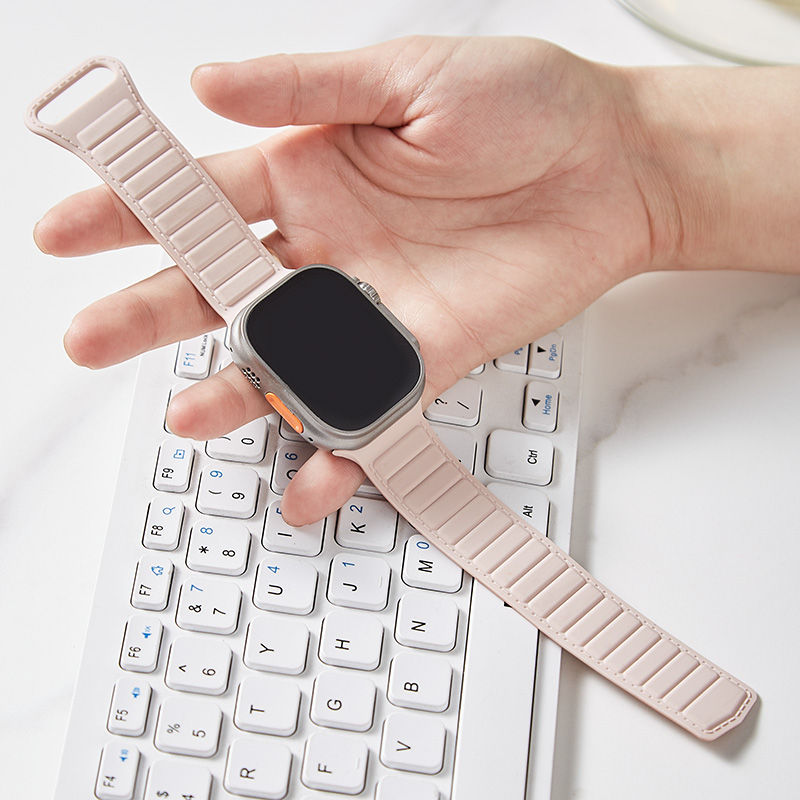Silicone Magnetic Watch Bands Adjustable Loop Strap for Apple Watch-14