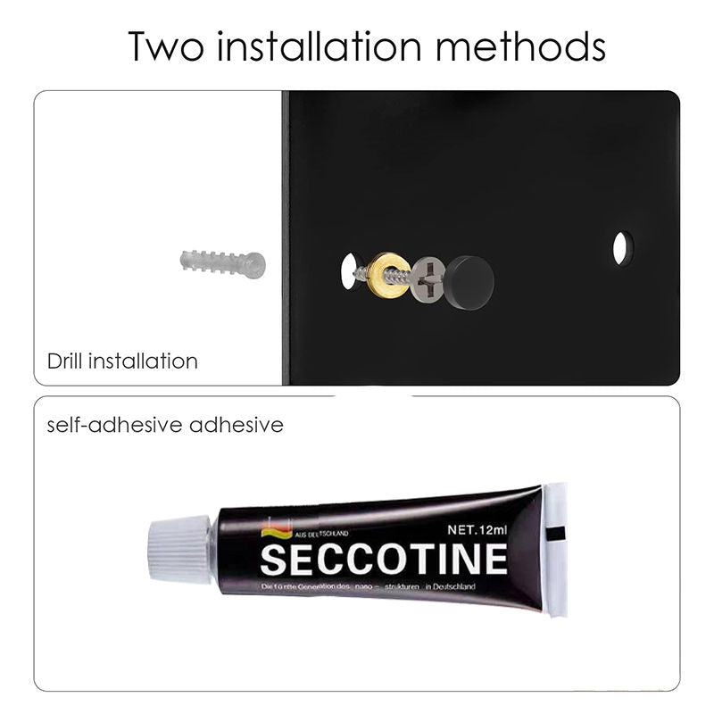 Electric Toothbrush Holder Self Adhesive 4 Slots with Diatomite Dish-Black