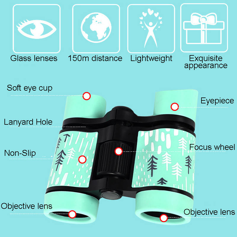 Binoculars Toy for Kids 4x30 Shock Proof Children Gifts for Outdoor Play-Purple