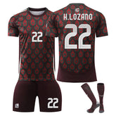 H.LOZANO #22 Mexico Home Jersey Soccer Jersey Kit Football T-shirt Set for Adult Kids
