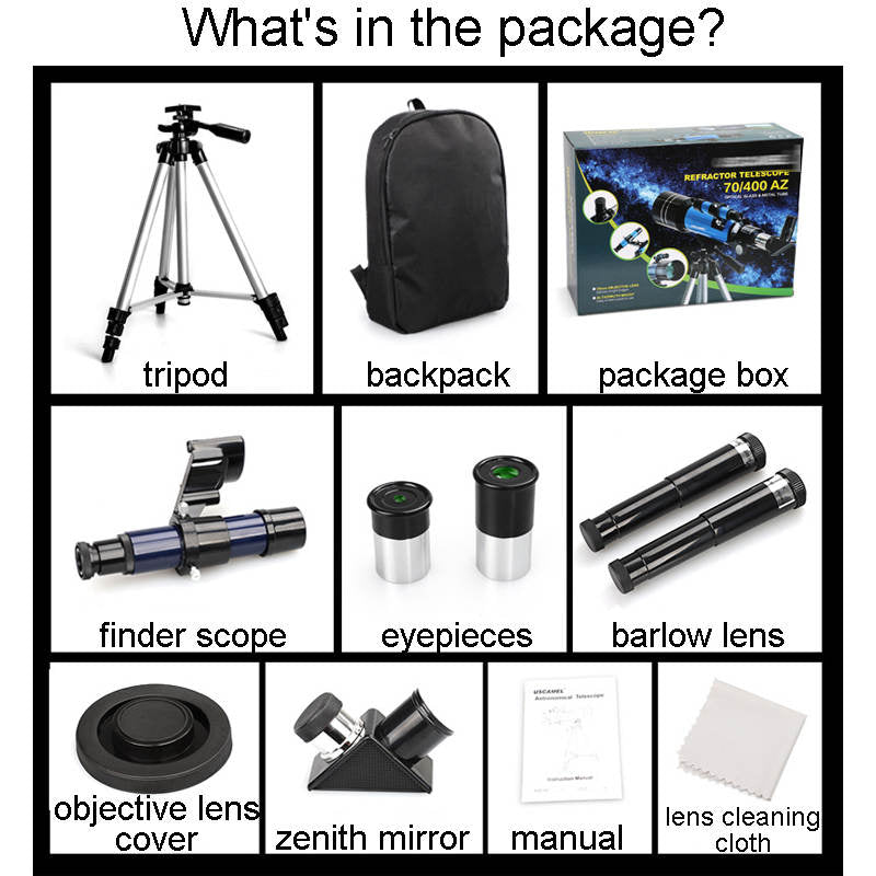 Beginner Telescope for Kids 70mm Aperture with Tripod & Carry Backpack
