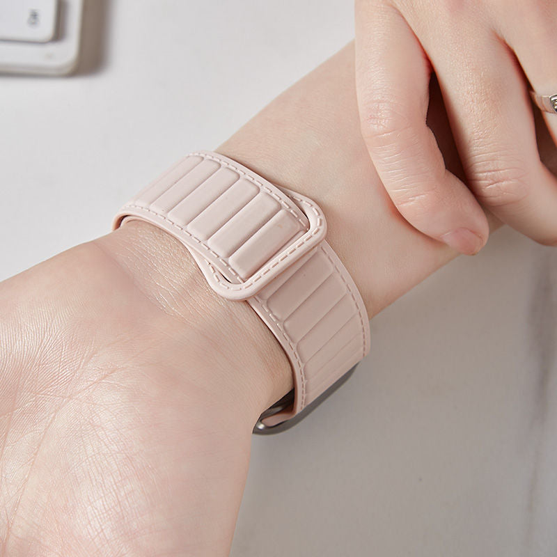 Silicone Magnetic Watch Bands Adjustable Loop Strap for Apple Watch-14