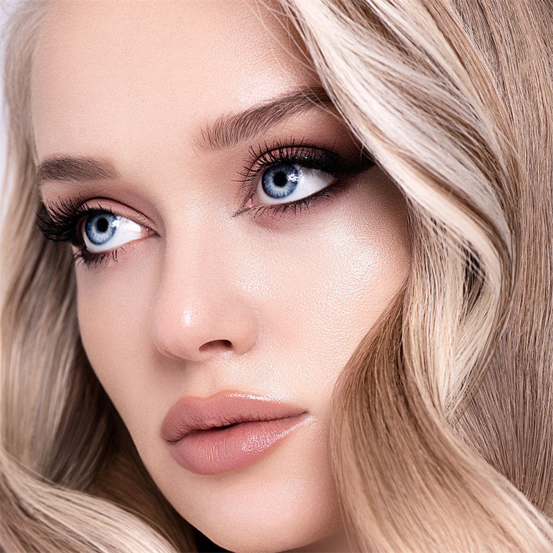 False Eyelashes Fluffy Faux Mink Lashes Fox Eye Curled Lashes 7 Pairs Pack-17mm