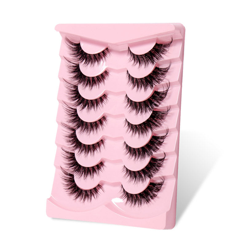 False Eyelashes Fluffy Faux Mink Lashes Fox Eye Curled Lashes 7 Pairs Pack-15mm