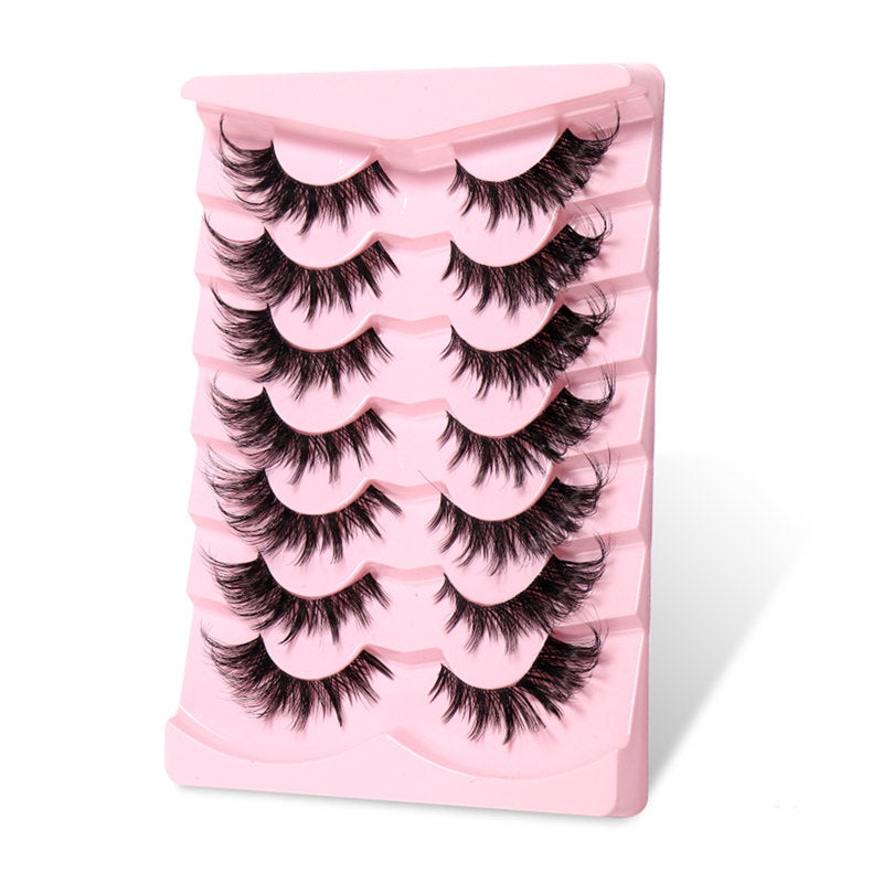 False Eyelashes Fluffy Faux Mink Lashes Fox Eye Curled Lashes 7 Pairs Pack-HYL19