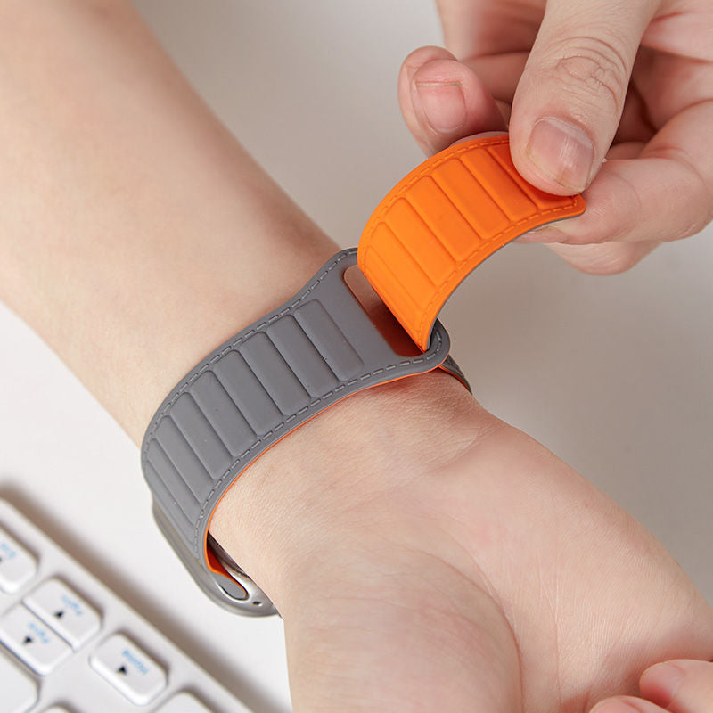 Silicone Magnetic Watch Bands Adjustable Loop Strap for Apple Watch-13