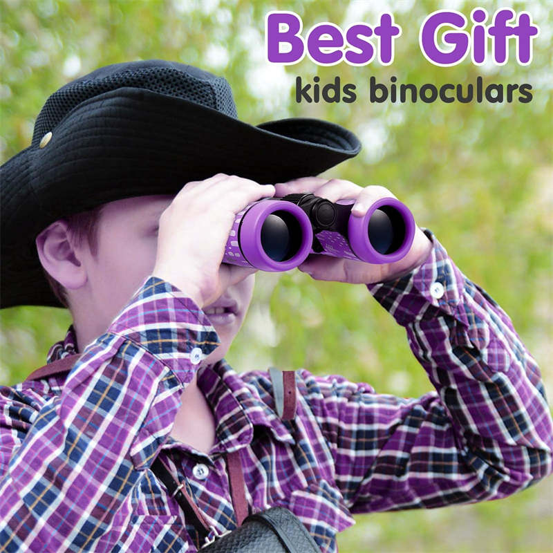 Binoculars Toy for Kids 4x30 Shock Proof Children Gifts for Outdoor Play-Purple