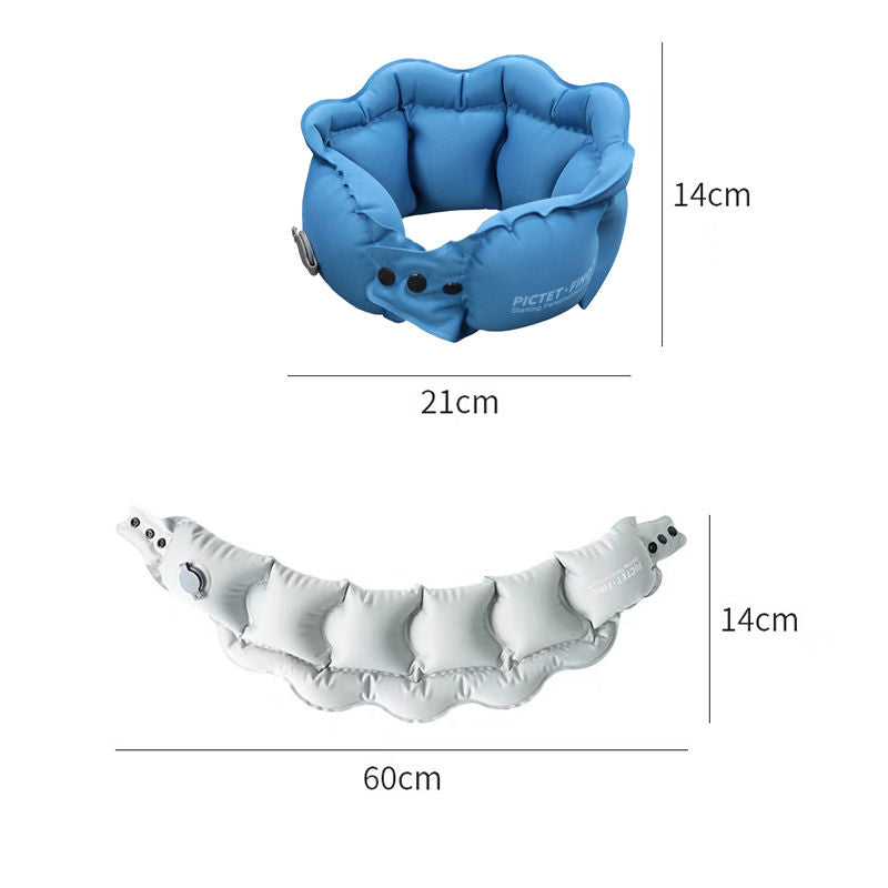Inflatable Travel Pillow Inflate in 2 Seconds Neck Pillow for Airplanes Trains Cars Offices RH40-OceanBlue