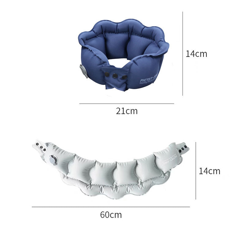 Inflatable Travel Pillow Inflate in 2 Seconds Neck Pillow for Airplanes Trains Cars Offices RH40-DarkBlue