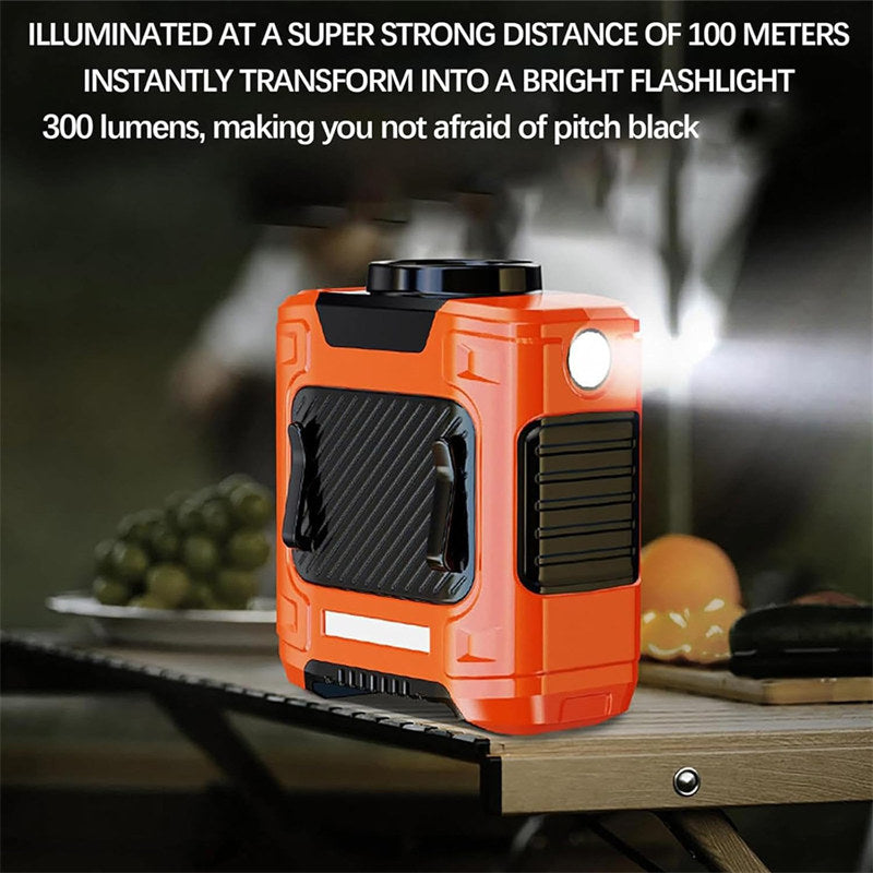Portable Waist Fan 10000mAh Rechargeable Personal Fans Flashlight Waist Clip Fan for Gardening Worksite Outdoor-Orange