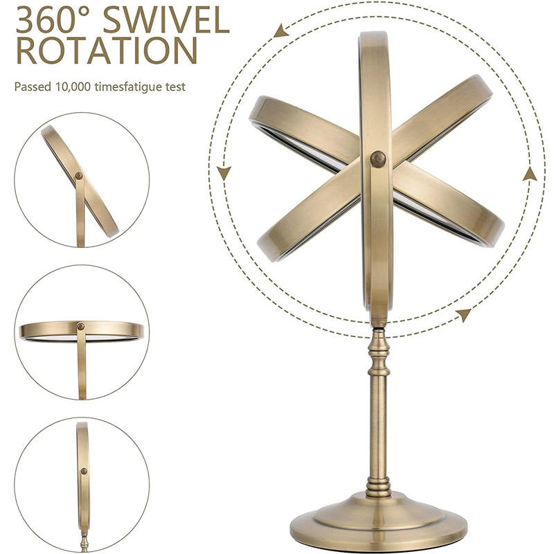 Home & Living6in Standing Mirror Dual-Sided Magnifying Makeup Mirror-Nickel