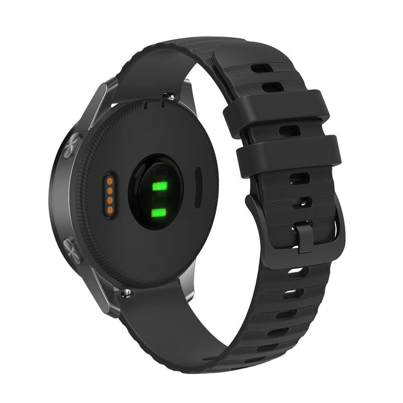 Silicone Watch Band Wave Pockmark for Samsung Cear S2 Huawei Watch GT-Black