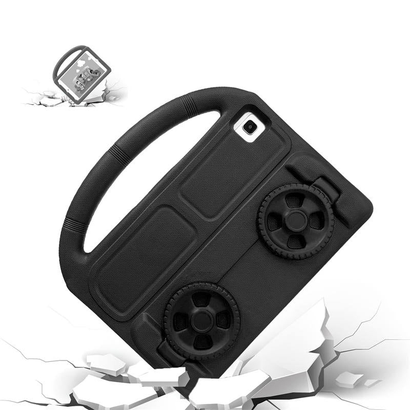 Wheel Samsung Tablet Case For Tab S P6 Lite/A7 (2020)/S5E (2019) Shockproof Stand Cover With Handle Stand-Black