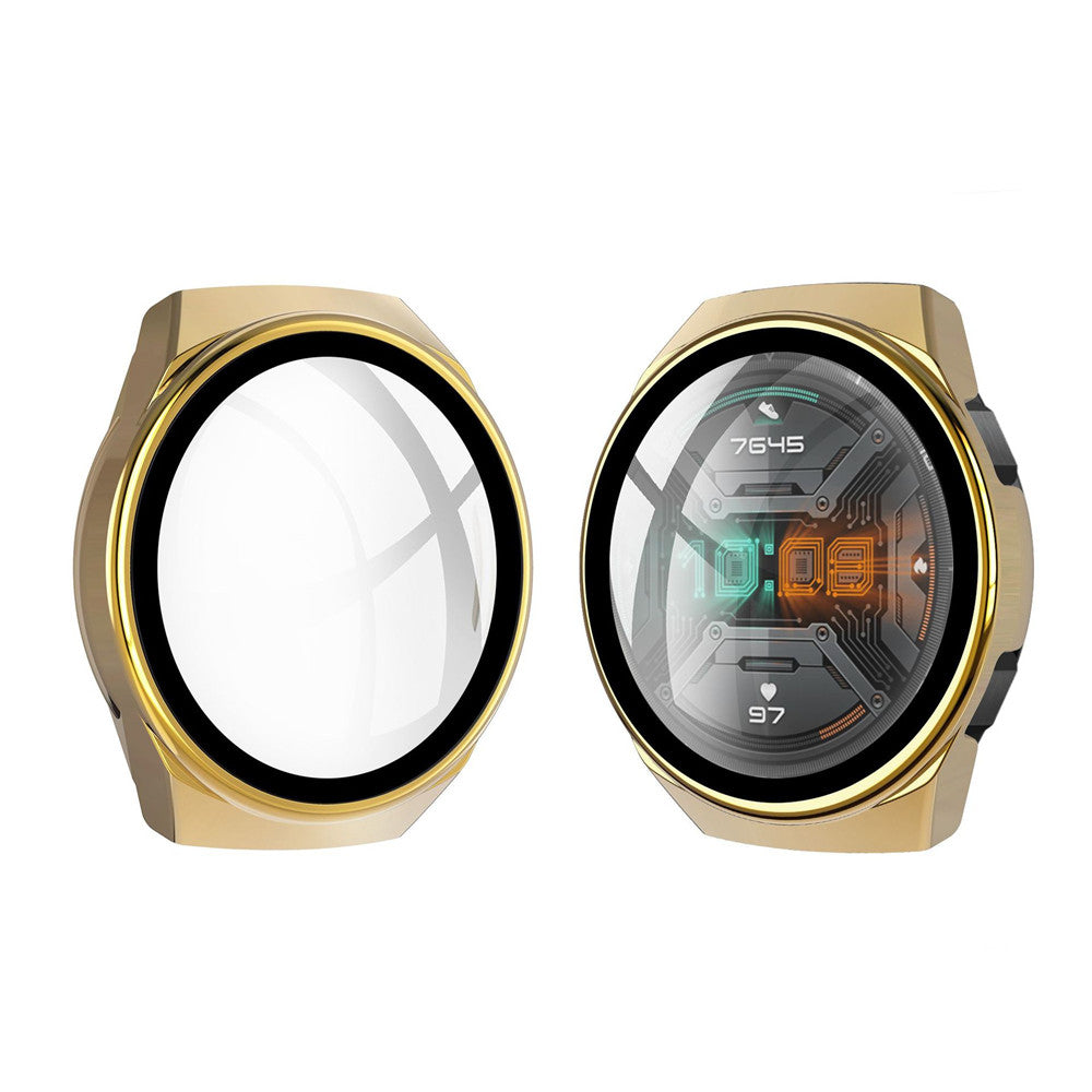 PC + Glass Full Cover WatchCase For Huawei Watch GT2E-Gold
