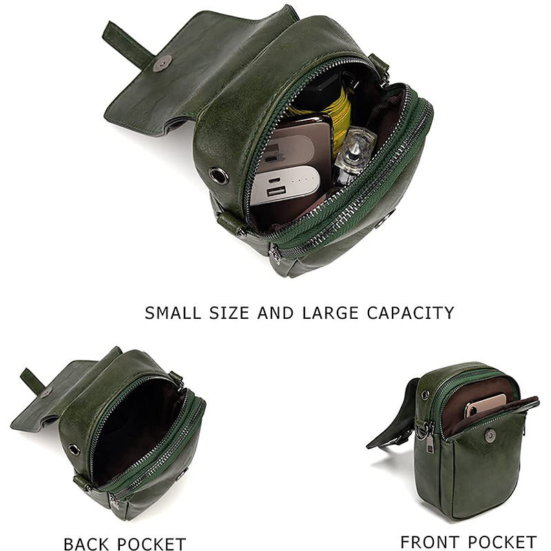 Women Vintage Crossbody Phone Bag Small Messenger Shoulder Bag-Green