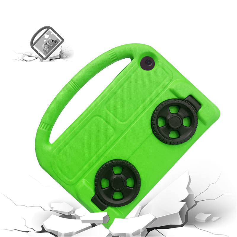 Wheel Samsung Tablet Case For Tab A 10.1 T510/T515(2019) Shockproof Stand Cover With Handle Stand-Green