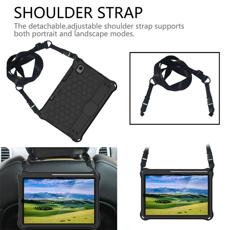 Hive SamSung Tablet Case For Sansung S6 10.5 (2019)/ S5E(2019)/Tab A7 (2020) Durable Stand Cover With Shoulder Strap-Black