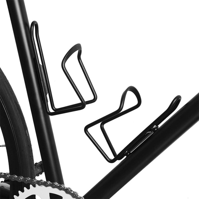 2 Pieces Light Aluminum Alloy Bicycle Outdoor Activity Bottle Cage Drilled Holes Required-Black