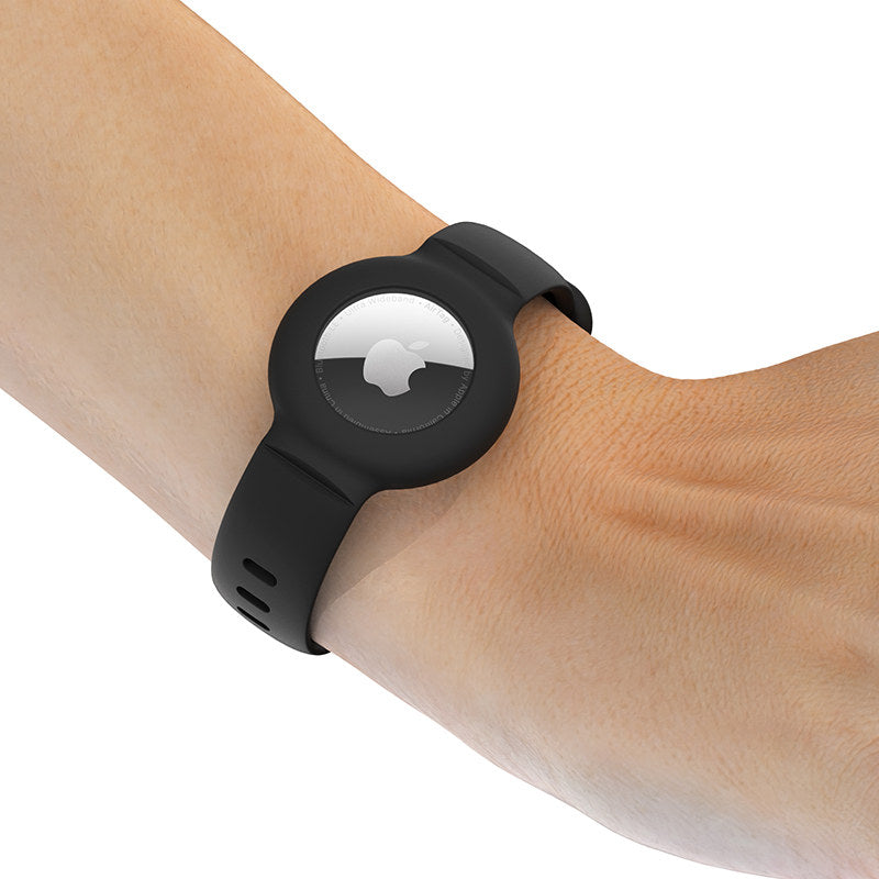 Apple Airtags Watch Strap Silicone Protective Sleeve-Black