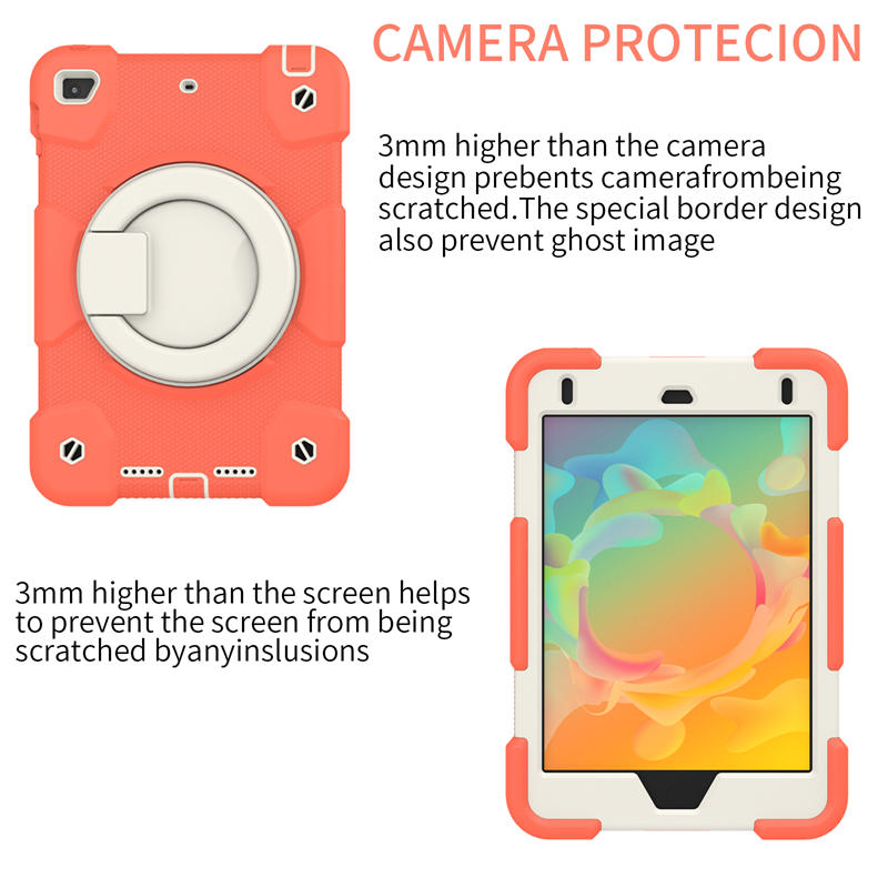 iPad Case For iPad Mini 4/5 with 360¡ãSwivel Stand-Coral Orange