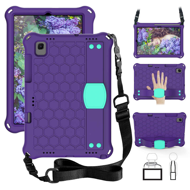 Hive SamSung Tablet Case For Sansung S6 10.5 (2019)/ S5E(2019)/Tab A7 (2020) Durable Stand Cover With Shoulder Strap-PurpleAqua