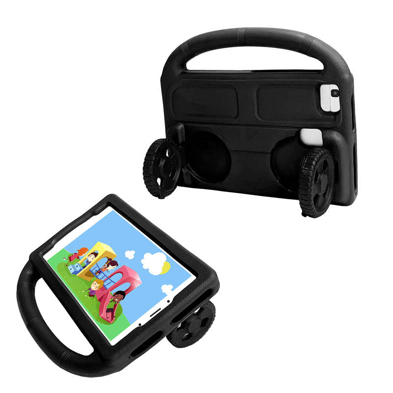 Wheel Samsung Tablet Tablet Case For 8.0inch Tab A 3 4 E/8.7inch Tab A7lite Shockproof Stand Cover With Handle Stand-Black
