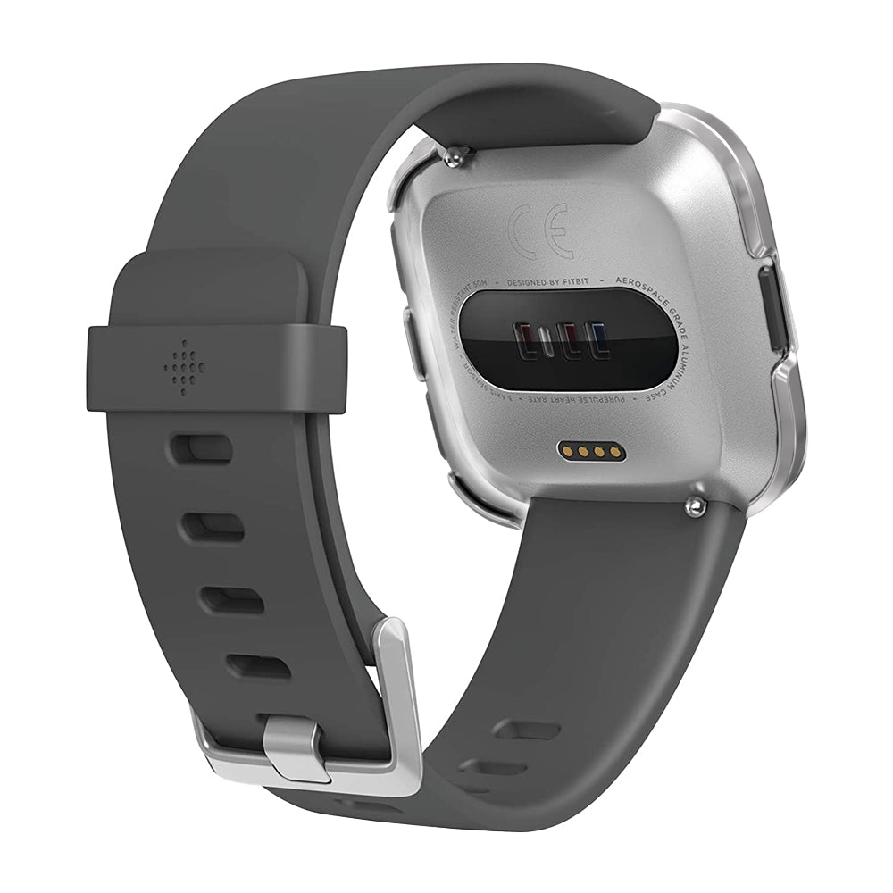 Double Row Diamond Bling Case For Fitbit Versa Cover-Silver
