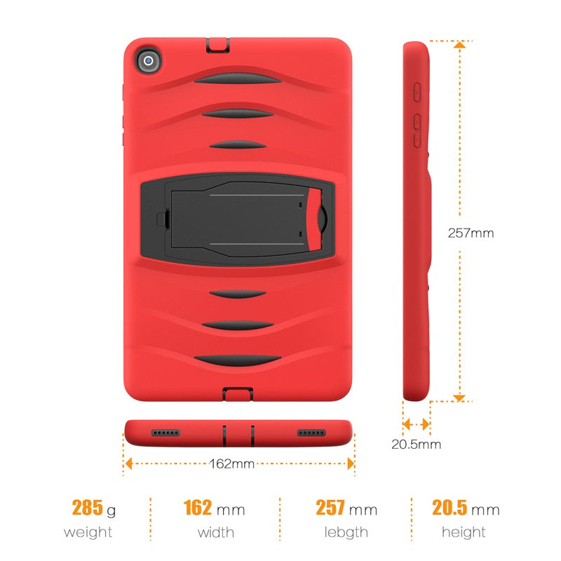 Shock Wave Kickstand Case Anti-Fall Protection For Samsung Tab A 10.1 T510/T515(2019)-Red