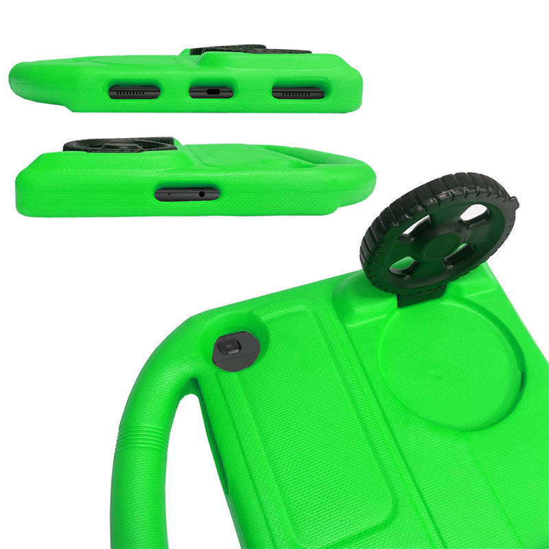 Wheel Samsung Tablet Case For Tab A 10.1 T510/T515(2019) Shockproof Stand Cover With Handle Stand-Green
