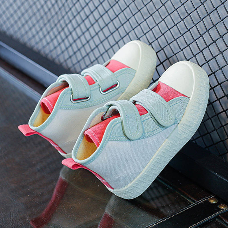 Unisex-Child Canvas Sneakers High Top Velcro Closure Boots-Rose Red
