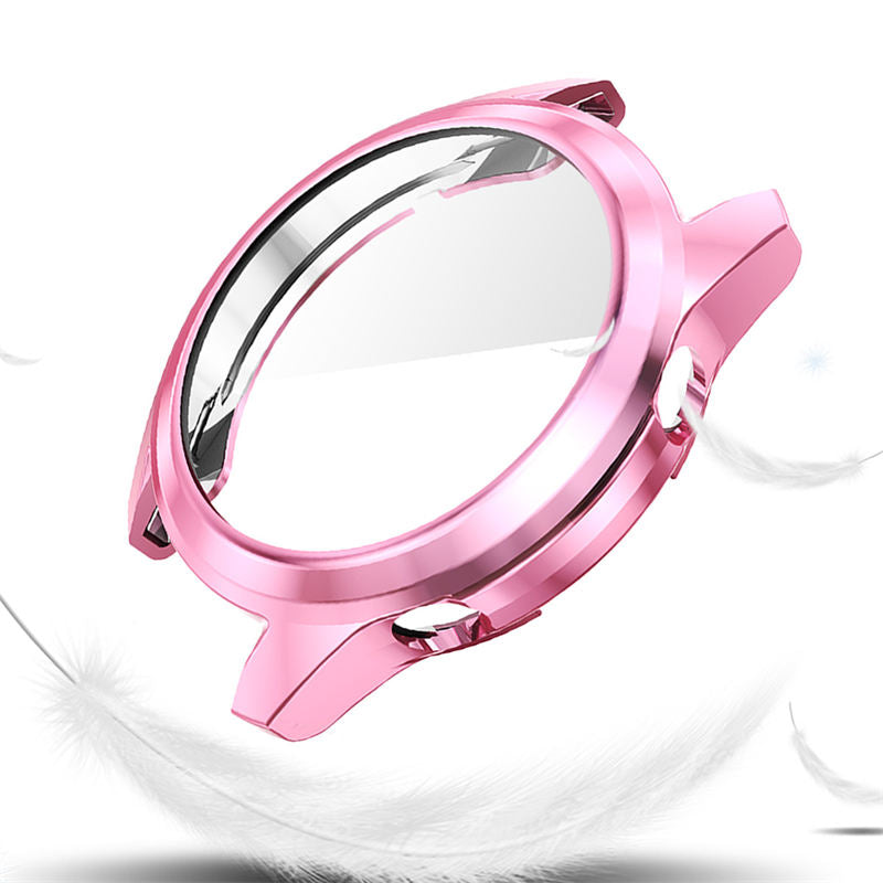TPU Screen Protector Case For Huawei Watch GT2 42mm&46mm with HD Tempered Glass-Pink
