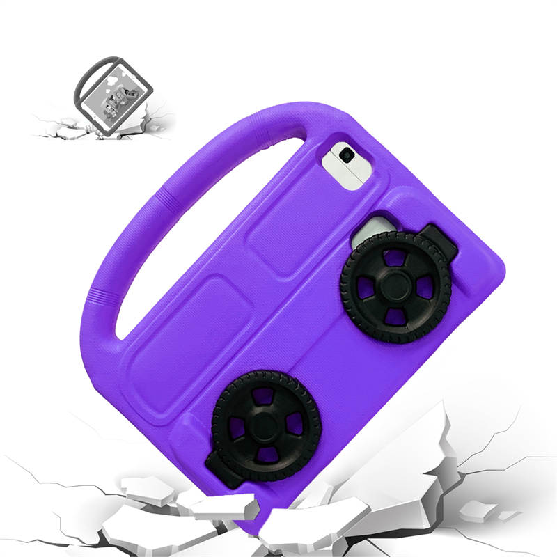 Wheel Samsung Tablet Tablet Case For 8.0inch Tab A 3 4 E/8.7inch Tab A7lite Shockproof Stand Cover With Handle Stand-Purple