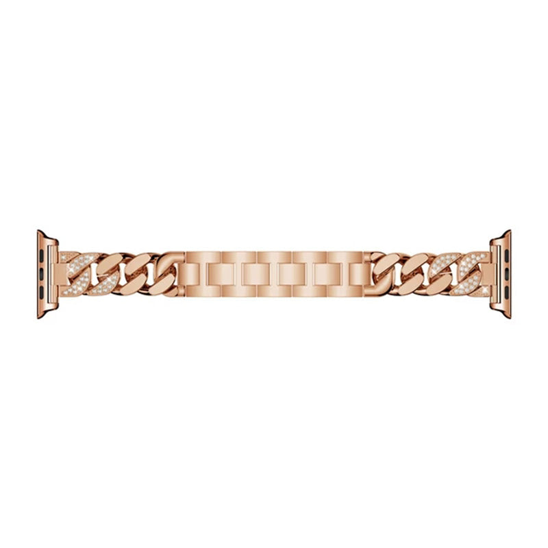 DP Bling Watch Band Stainless Steel Wristbands for Apple iWatch Series 1/2/3/4/5/6/SE For Women-Rose Gold