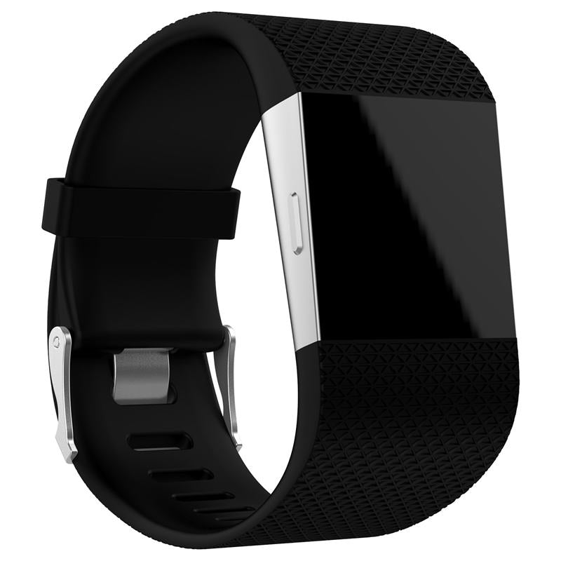 Soft Silicone Band For Fitbit Surge Smart Watch Replacement Accessories-Black