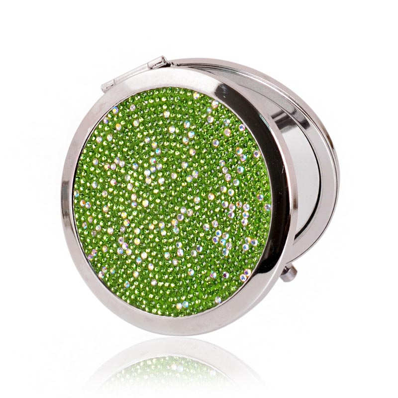 Home & LivingRhinestone Magnifying Compact Makeup Mirror 2X/1X Mirror-Green