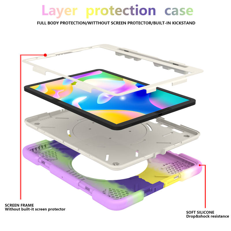 iPad Case For iPad Air 5 with 360¡ãSwivel Stand-Colorful Purple