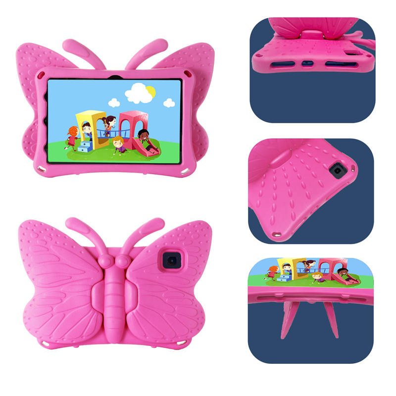 Butterfly Samsung Tablet Case for Galaxy Tab A8 10.5 Inch 2021 (SM-X200/SM-X205/SM-X207)-Rose
