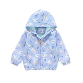 Girls Rain Jackets Lightweight Hooded Cotton Raincoats Windbreakers for Kids-BluePigeon