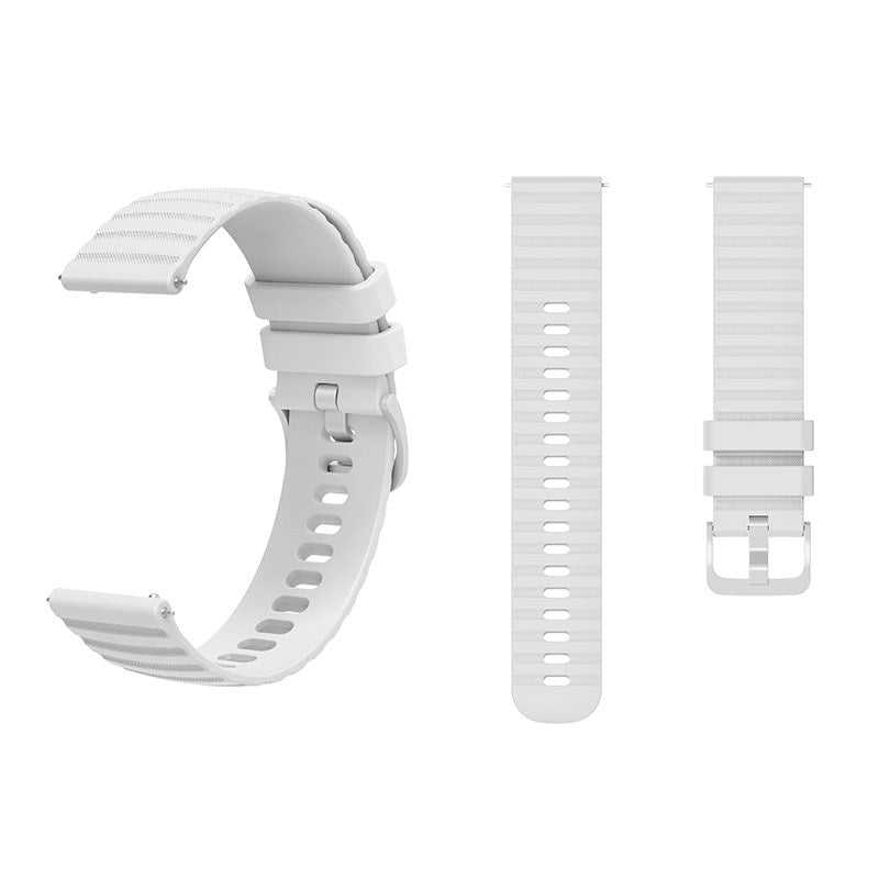 Silicone Watch Band Wave Pockmark for Samsung Cear S2 Huawei Watch GT-White