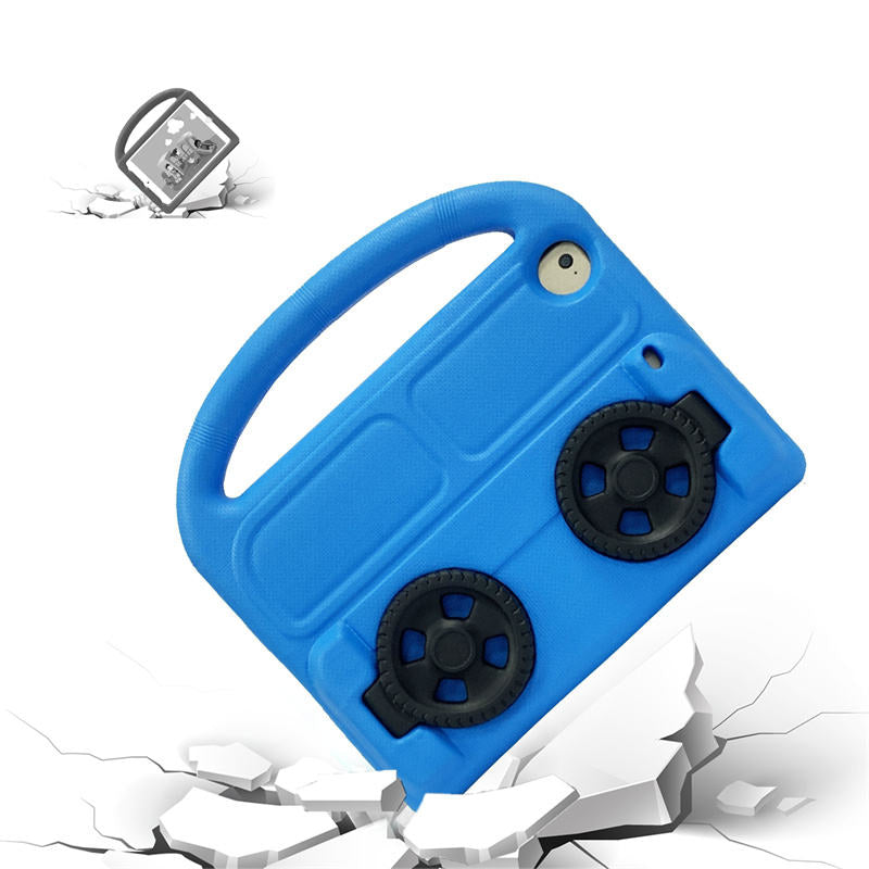 Wheel iPad Case For iPad Mini 1/2/3/4/5 Shockproof Stand Cover With Handle Stand-Blue
