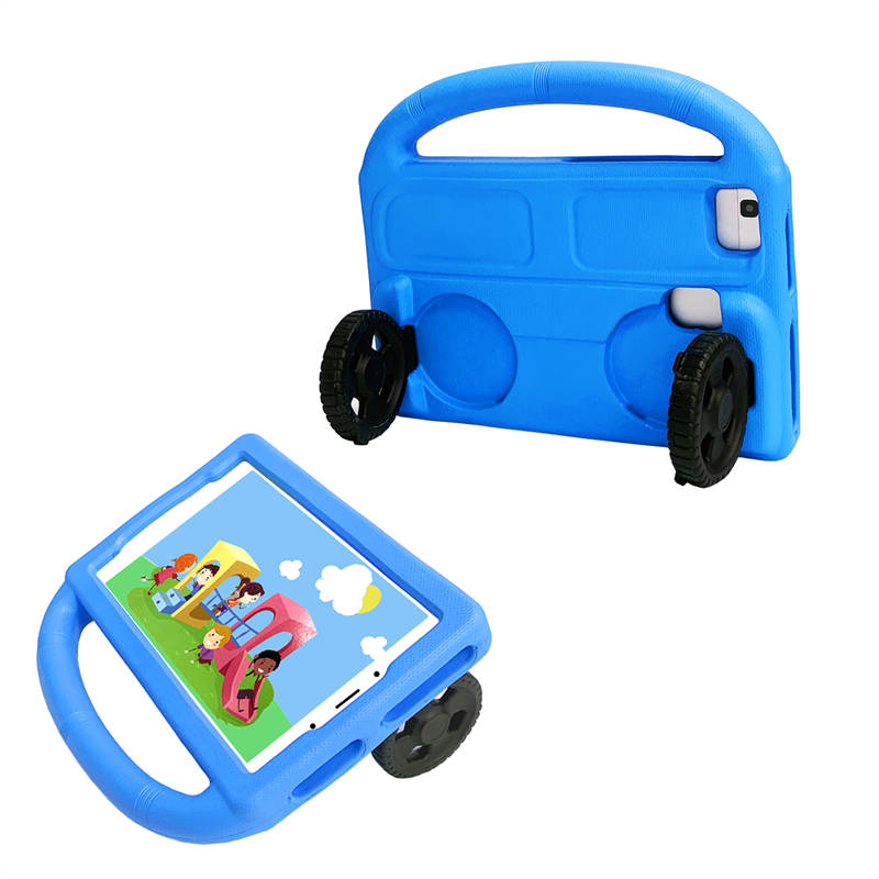 Wheel Samsung Tablet Tablet Case For 8.0inch Tab A 3 4 E/8.7inch Tab A7lite Shockproof Stand Cover With Handle Stand-Blue