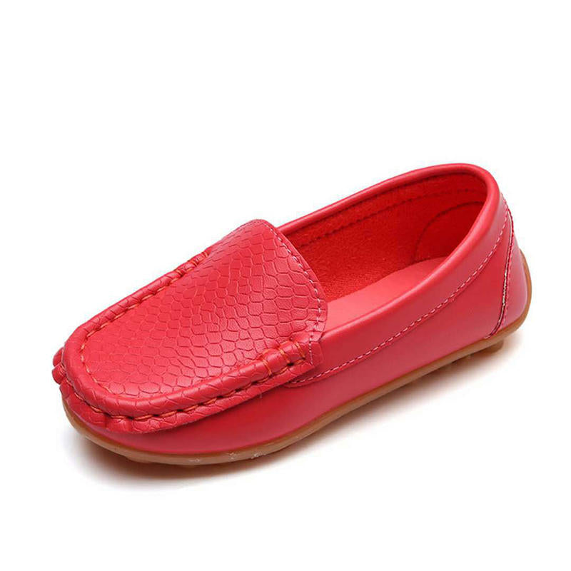 Casual Toddler Flat Shoes Boys Girls Soft Slippery Loafers-Red