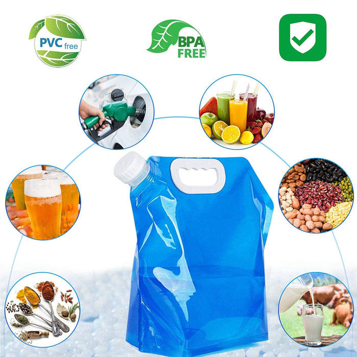 Collapsible Water Tank Container Bag BPA Free Outdoor Folding Water Storage Carrier-Blue