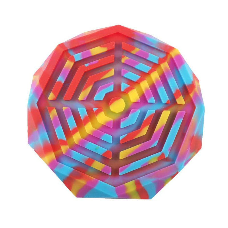 Geometric Silicone Ashtray Eco-Friendly Portable Unbreakable Tabletop Tray for Cigarettes Cigar -Red+Yellow+Purple+Blue