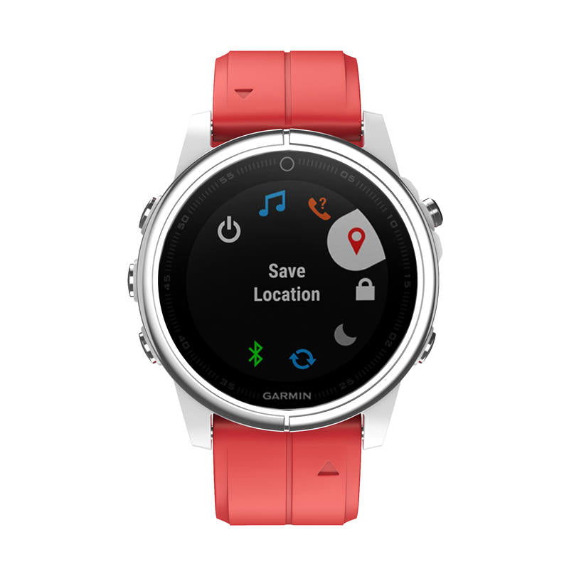 Silicone Replacement Band 20mm Quick Release Easy Fit For Garmin Fenix 5S/5S Plus/6S/6S Pro Smartwatch Black Steel Buckle-Red