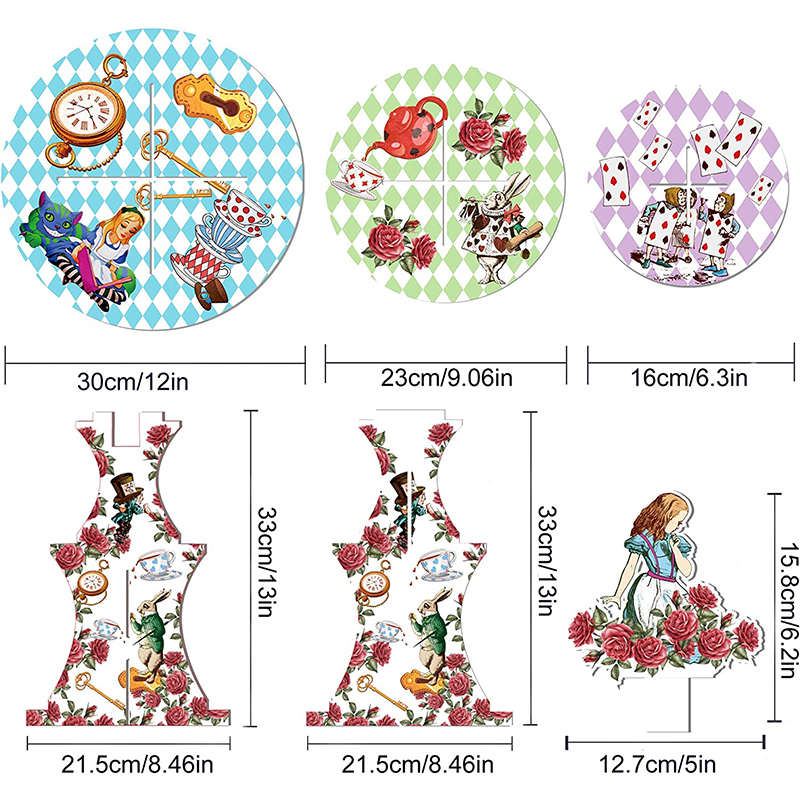 Tea Party Cupcake Stand 3 Tier Cake Holder for Kids Birthday Party Decorations