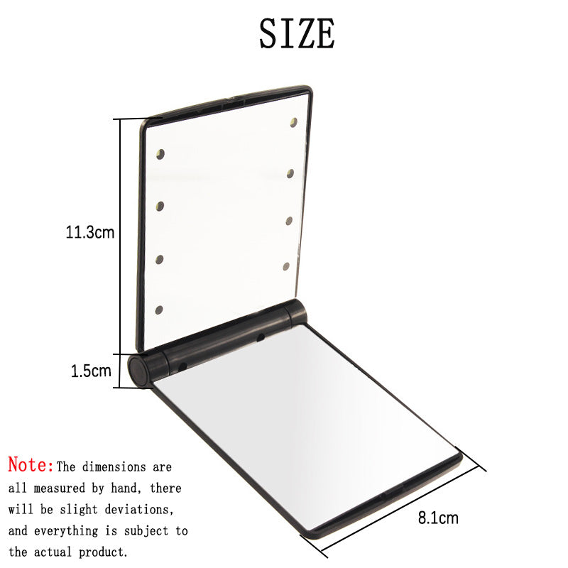 Home & LivingPortable LED Lighted Travel Makeup Mirror-Black