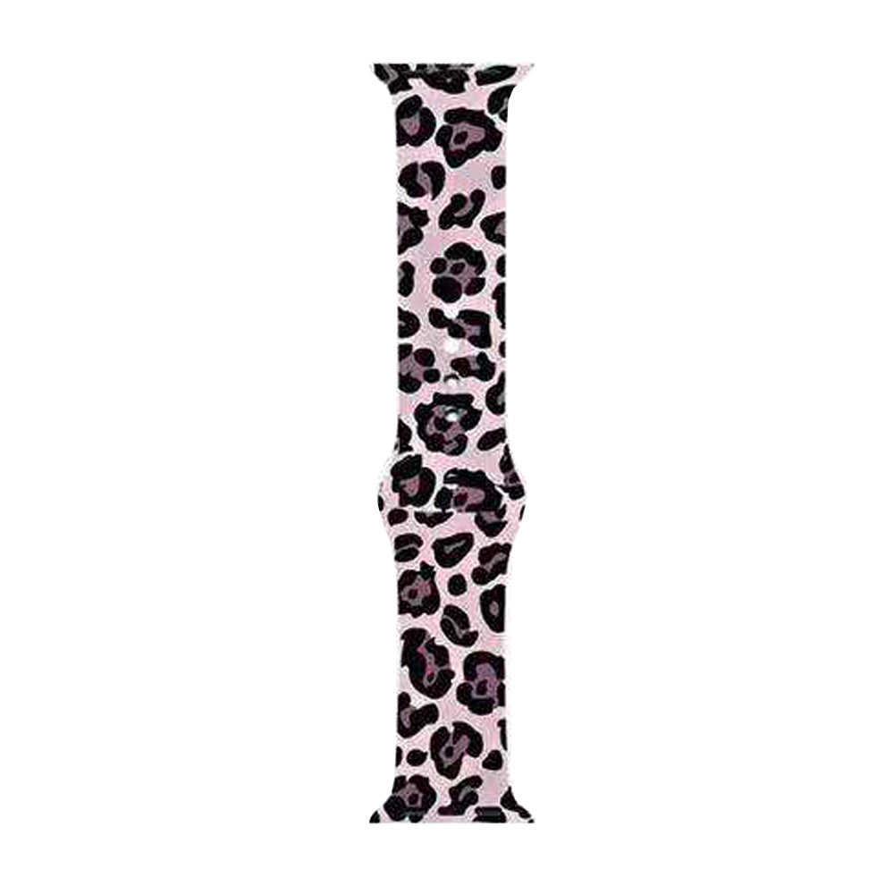 Color Printing Silicone Watch Band For Apple Watch SE/6/5/4/3/2/1(Pink Leopard)