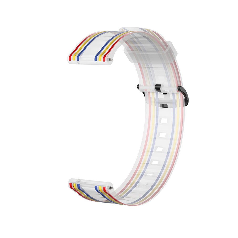 Silicone Band Striped Watch Band For Samsung Galaxy Watch 42/46mm Gear S3 Frontier/Classic(Rainbow Transparent)