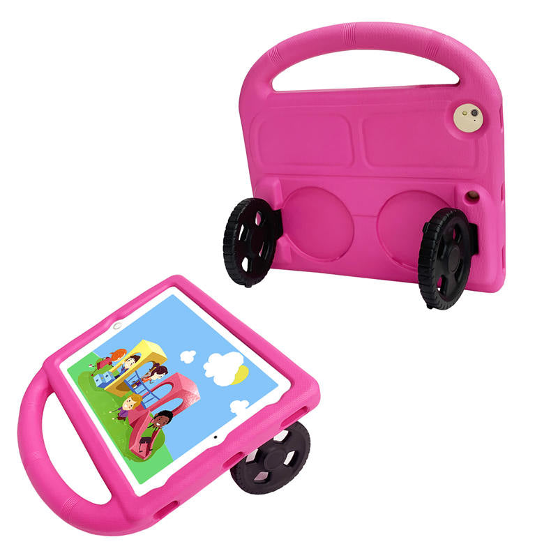 Wheel iPad Case For iPad 9.7inch Air1/2 Pro9.7 Shockproof Stand Cover With Handle Stand-Rose